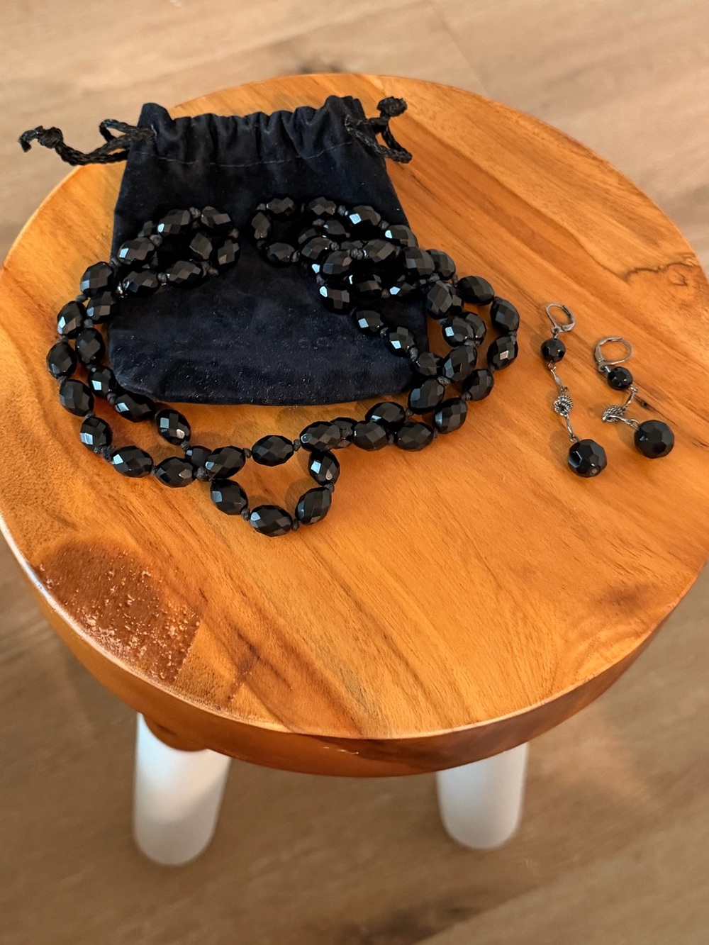 Marc Jacob’s Black Beaded Necklace and Macys Earrings Set